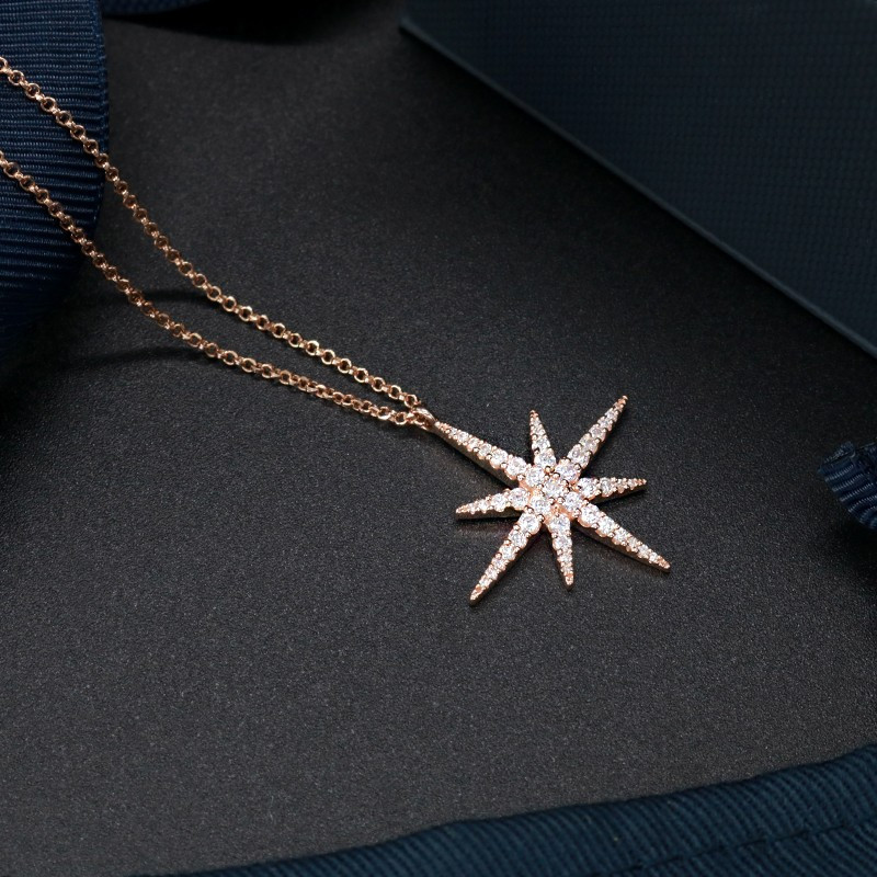 apmmonaco晶钻流星六芒星项链吊坠女锁骨链项链925银送恋人rp9606ox