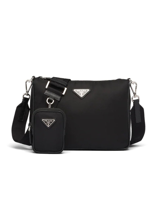 预订 PRADA Nylon shoulder 尼龙 男士斜挎包2VH113 WOO 银扣