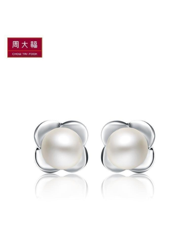 精品周大福美丽花朵925银珍珠耳钉AQ【多款】AQ32316-AQ32810