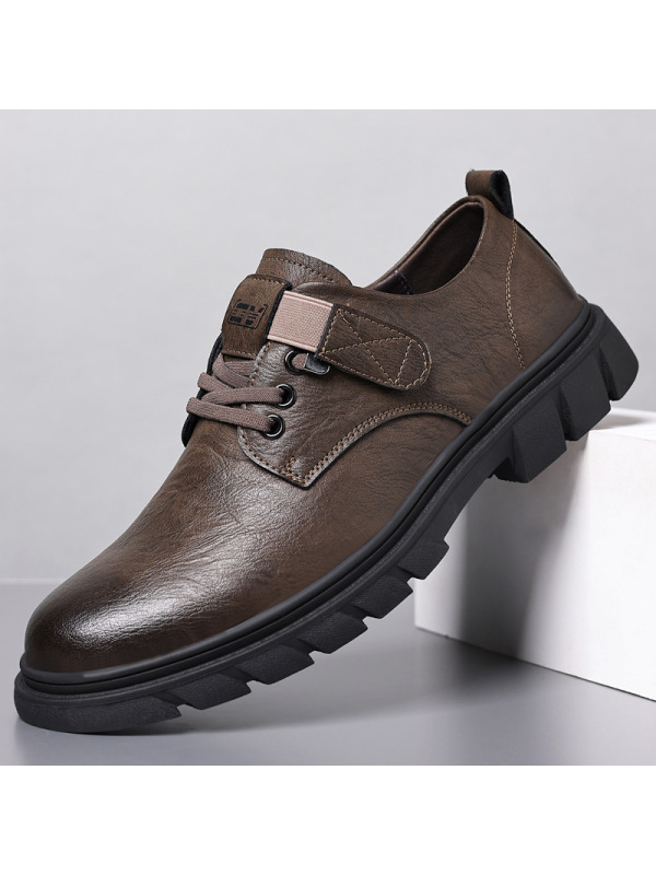 男式休闲皮鞋2025新款时尚潮流男士单鞋复古工装鞋子男鞋