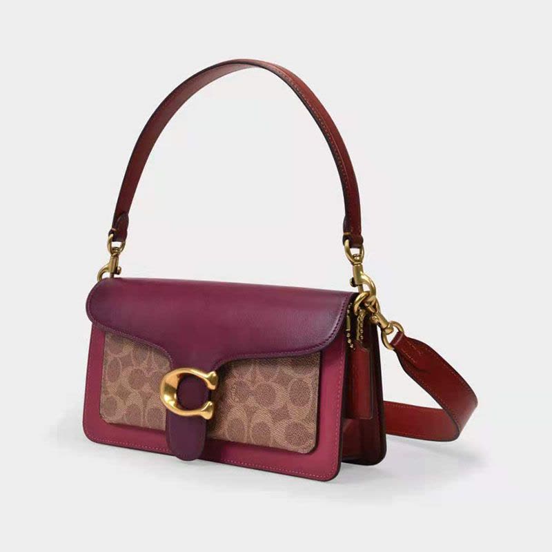 COACH TABBY 通勤肩背包 C扣 织物拼皮 91215图片