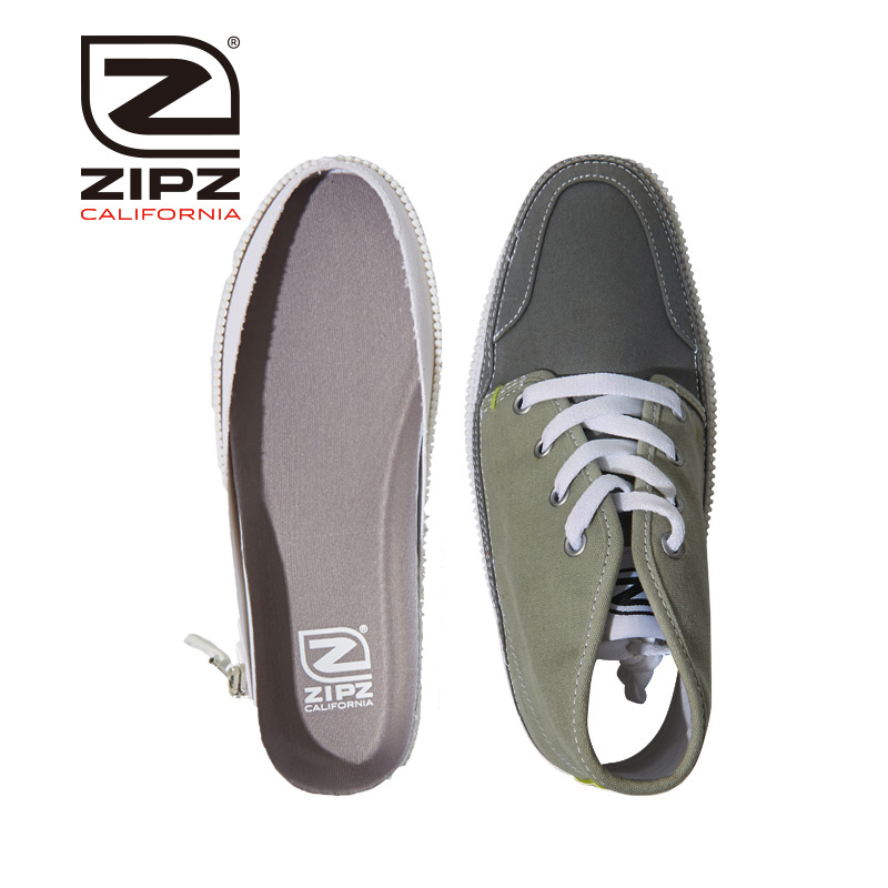 Zipz Mavericks Gery Matter 低帮休闲 拉链帆布鞋 男女时尚四季百搭 拉链可拆卸鞋面 高帮休闲