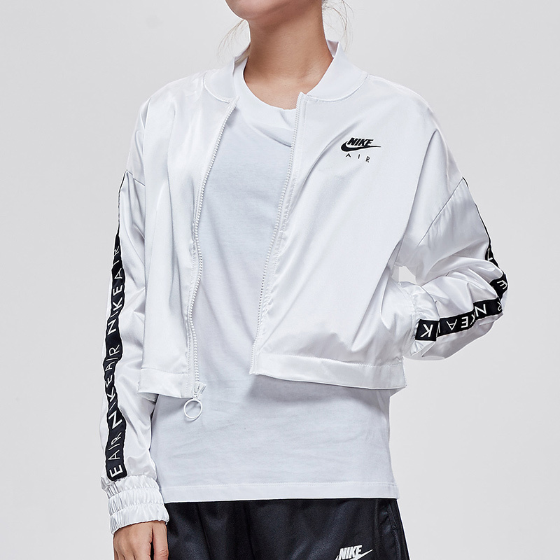 NIKE女装夹克时尚机织绸面拉链立领开衫休闲运动服BV4780