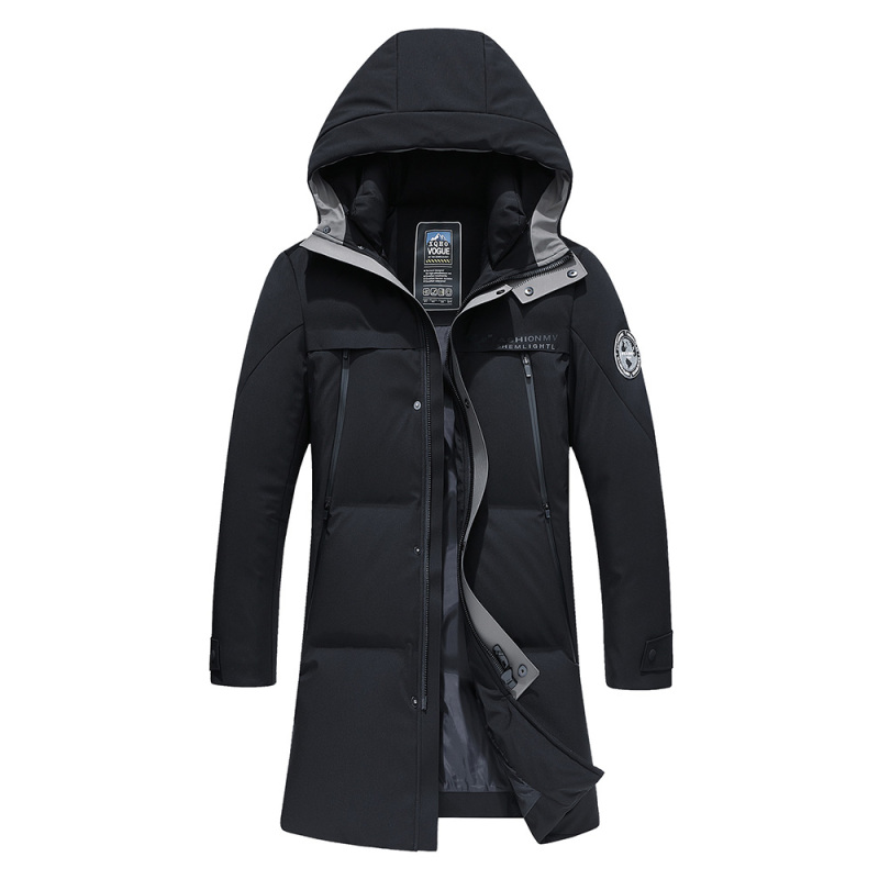 雅鹿2019新款男士冬季外套反季清仓连帽羽绒服男中长款加厚商务潮