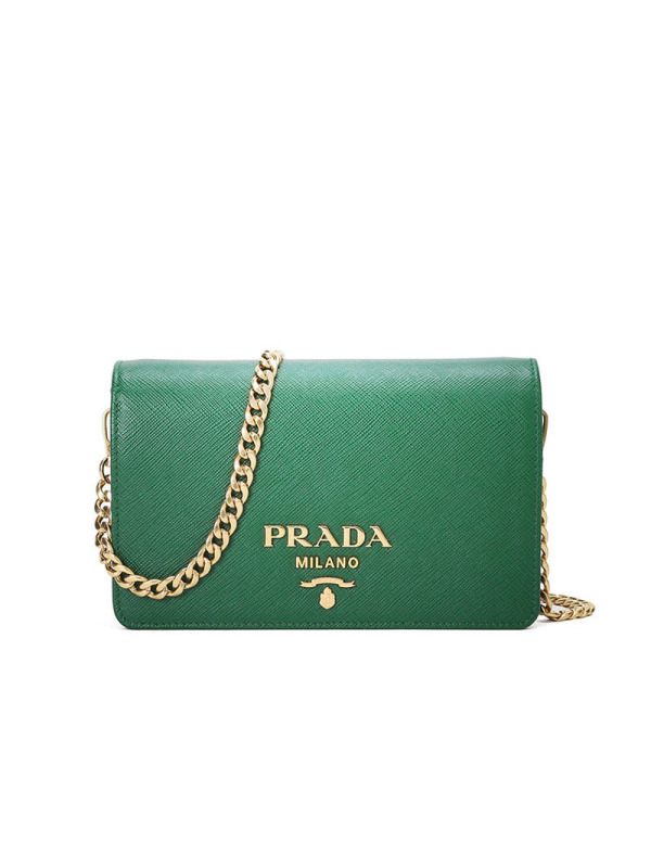 预订PRADA 链条单肩包 1BP006 COW 金属字母标18*12*4.5CM