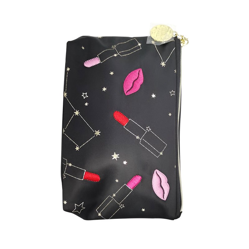 雅诗兰黛esteelauder新款黑色红唇星座化妆包