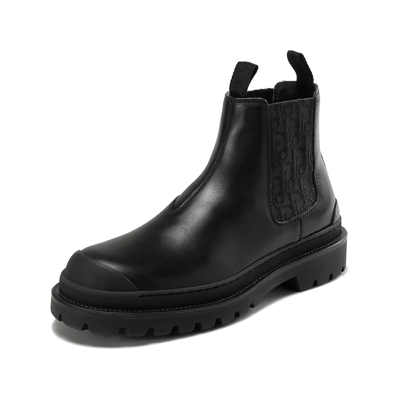 迪奥dior男士牛皮革织物diorexplorer靴子切尔西靴短靴及踝靴3bo287