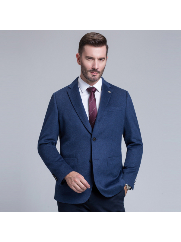 恒源祥羊毛西服男 2018秋新款中年男士休闲西装纯色外套便服单西