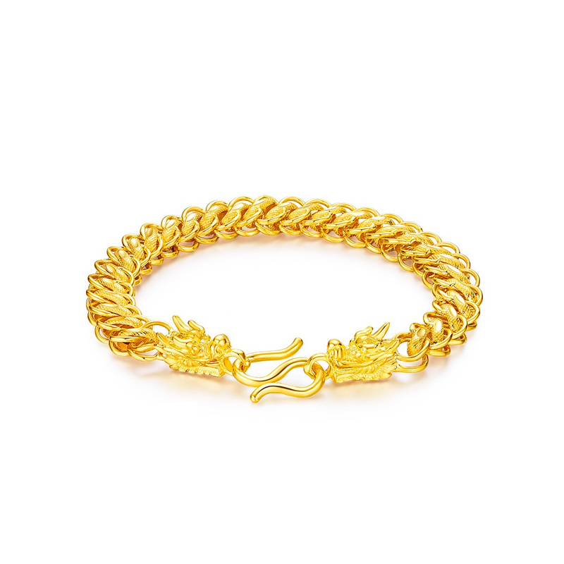 zhaoliang兆亮珠宝兆亮珠宝黄金手链男款足金999金手链泰国龙头宽霸气