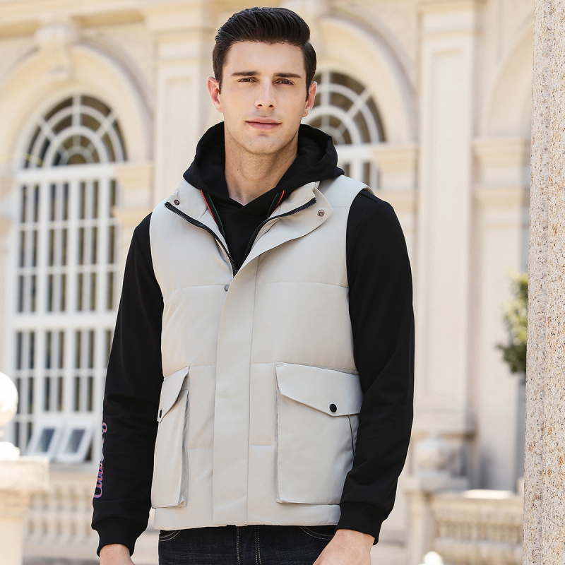 迪伽默 立领羽绒马甲90白鸭绒简约休闲羽绒服 2色可选