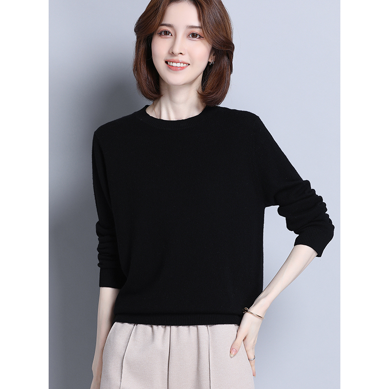 恒源祥女士羊毛衫2020新款女秋冬纯羊毛针织打底衫圆领毛衣