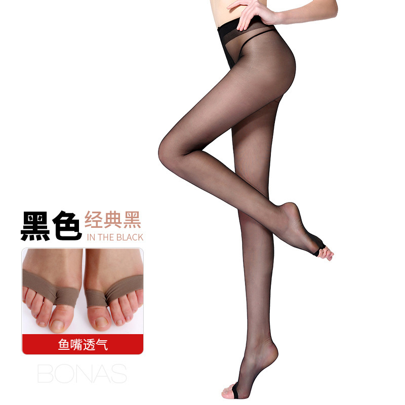 宝娜斯15D多色隐形鱼嘴丝袜子女 2018性感长筒无痕连裤袜