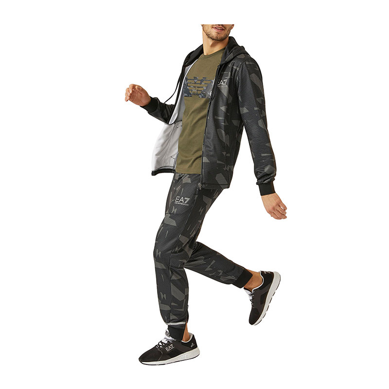 Ea7 Emporio Armani Vigor7不规则印花反光装饰绿色男士长裤#3ZPP55 PJ16Z 2223