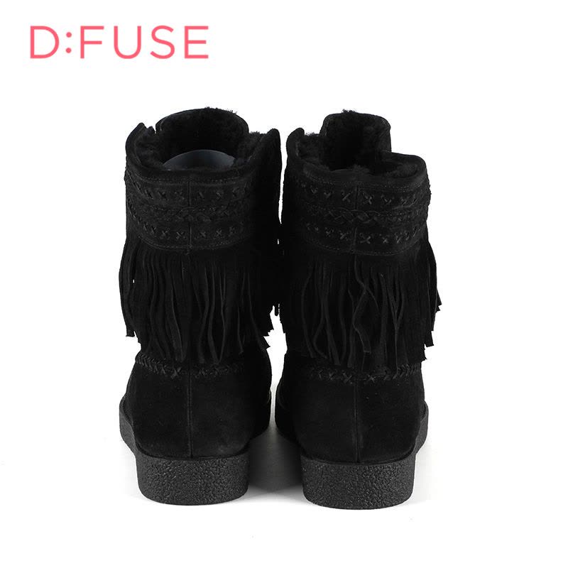 迪芙斯D:FUSE冬季专柜牛皮雪地平跟纯色短靴女鞋DF44117138图片