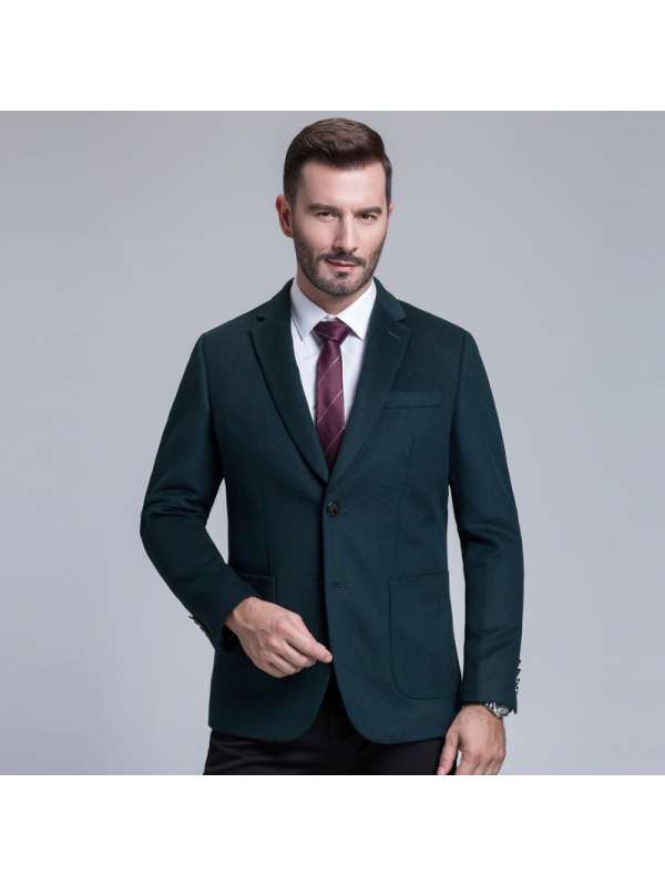 恒源祥羊毛西服男 2018秋新款中年男士休闲西装纯色外套便服单西