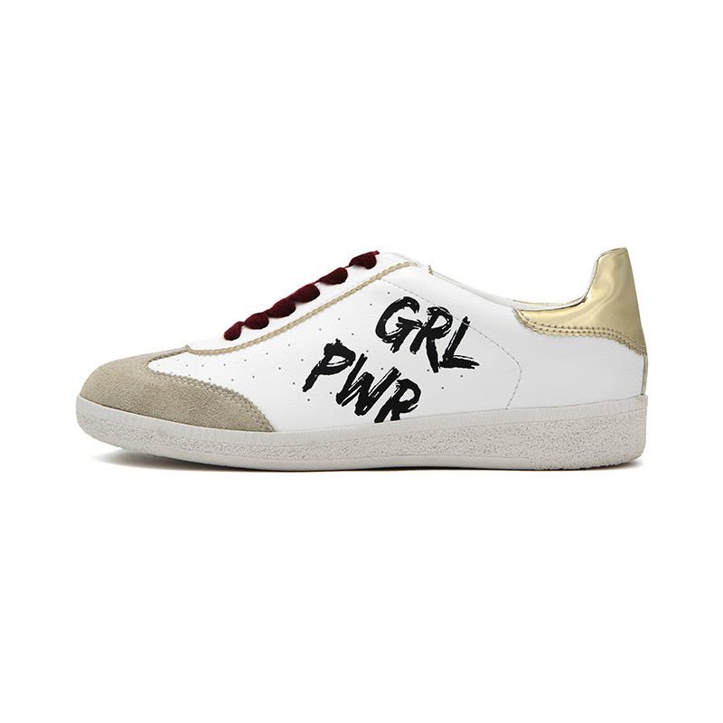 达芙妮新款系带涂鸦系带单鞋图片