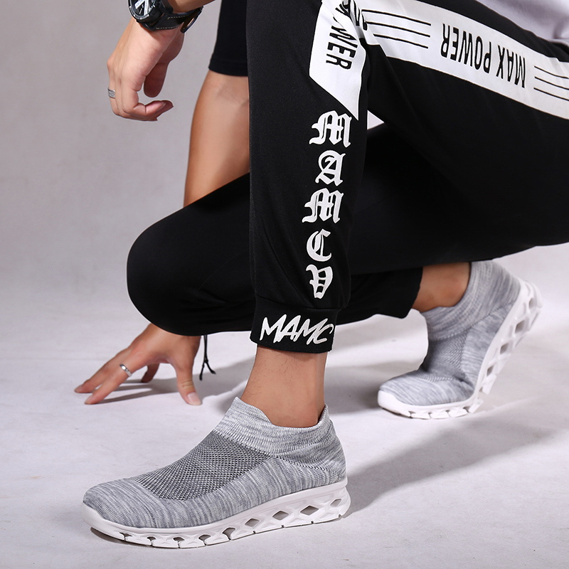 策乐(cele)【运动鞋码】飞织布运动休闲鞋男潮流透气男鞋时尚百搭袜子鞋套脚男鞋子BC-8002