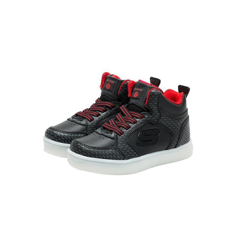 Skechers斯凯奇男童鞋 炫酷闪灯皮革撞色时尚休闲运动 90604L