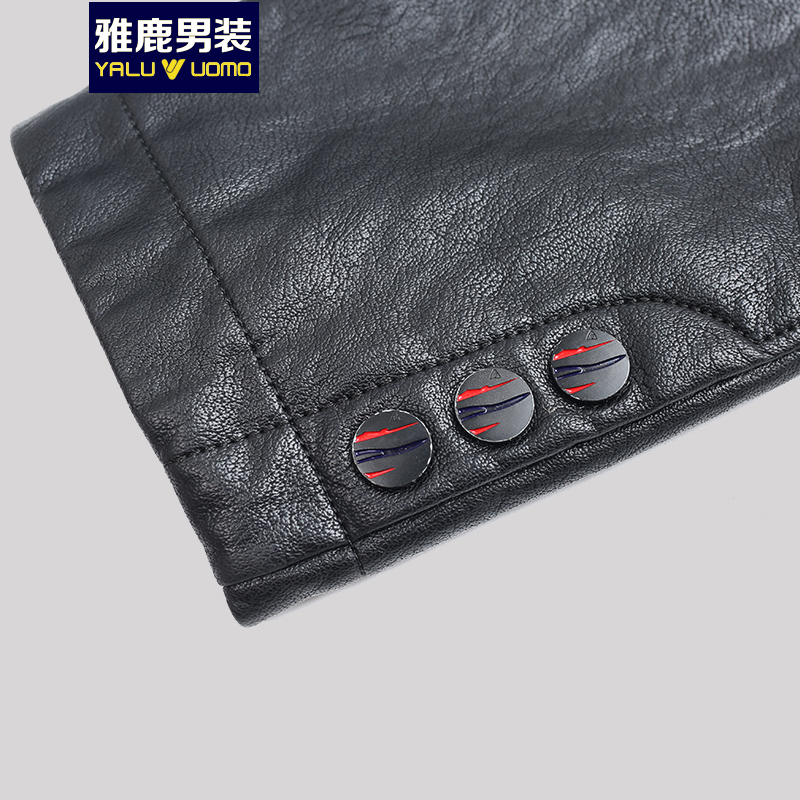 雅鹿男装2018休闲爸爸装柔软保暖皮衣新款S45EDPA88030