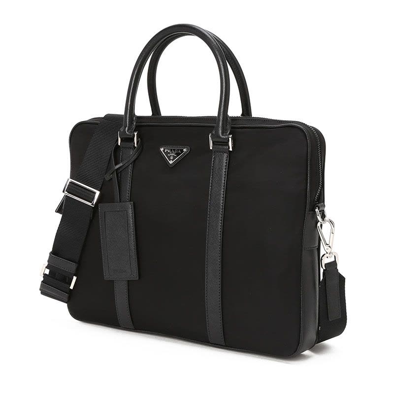 普拉达 PRADA Nylon 公文包 三角LOGO标尼龙2VE368 YOS银扣 男士手提包图片