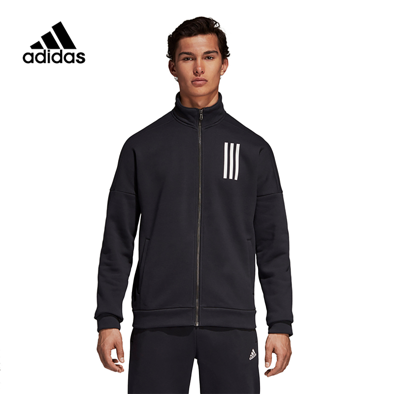 adidas阿迪达斯外套男子2018冬季新款休闲针织运动服夹克dn8398