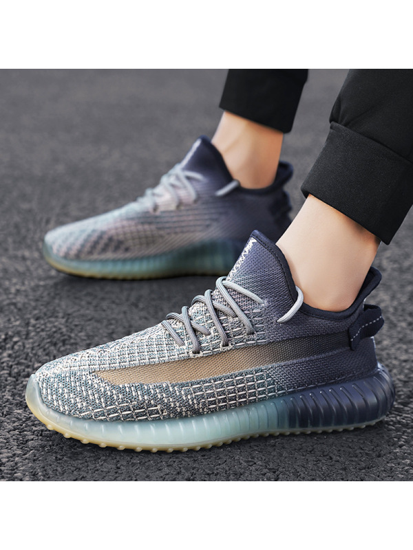 Ceba2021夏季新款网红时尚潮流飞织渐变色椰子鞋网面透气休闲运动男鞋