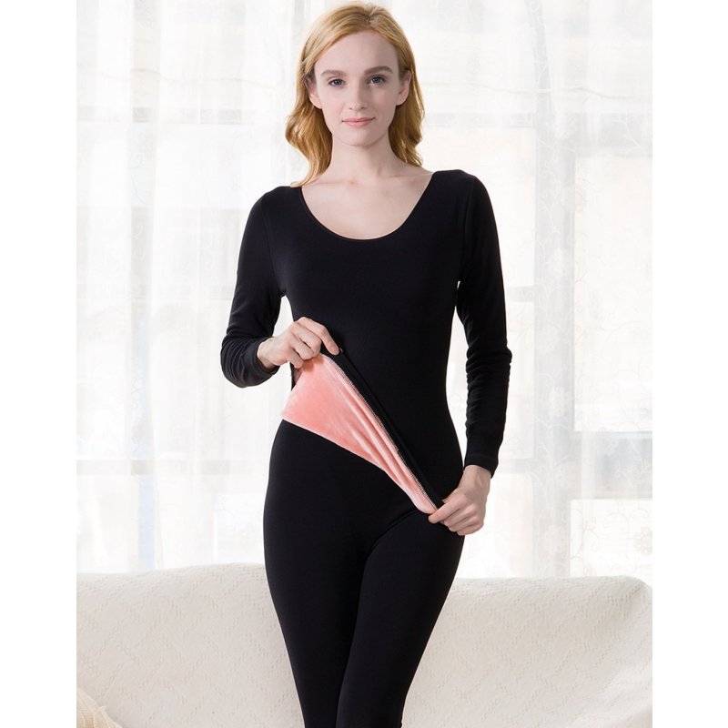 红豆hodo女士内衣女式纯色塑身衣加绒保暖美体内衣套装