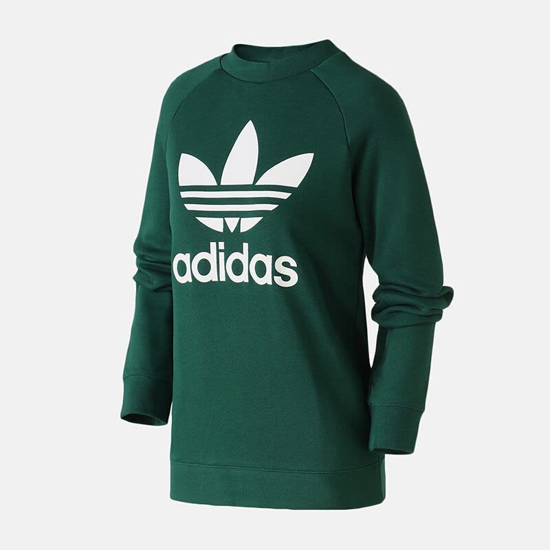 adidas阿迪达斯三叶女装运动服跑步休闲大LOGO圆领卫衣DV2623图片