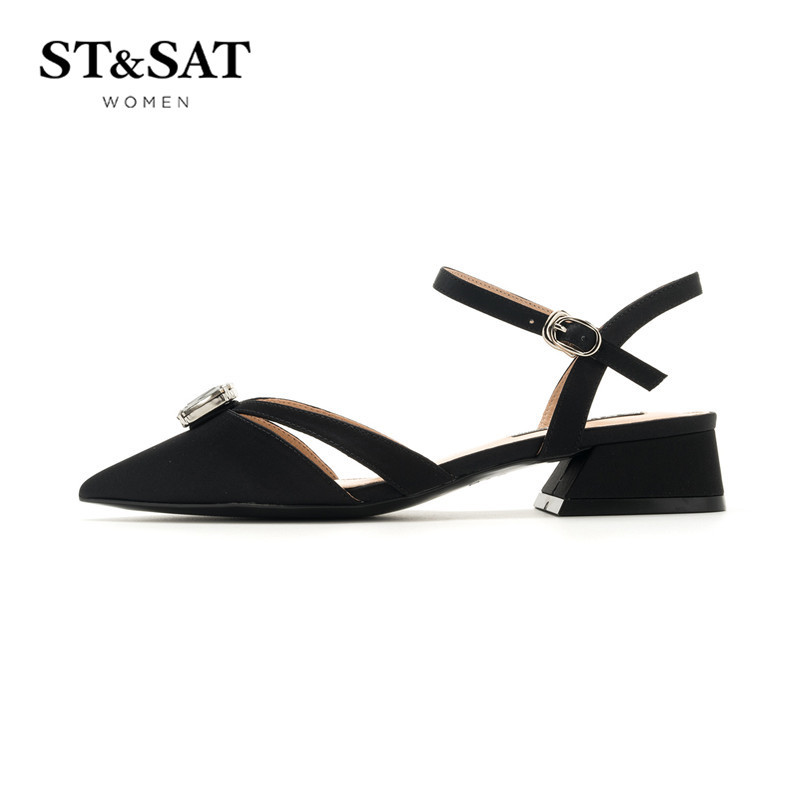 St&Sat/星期六夏季新商场同款尖头后空中跟女凉鞋SS82114401