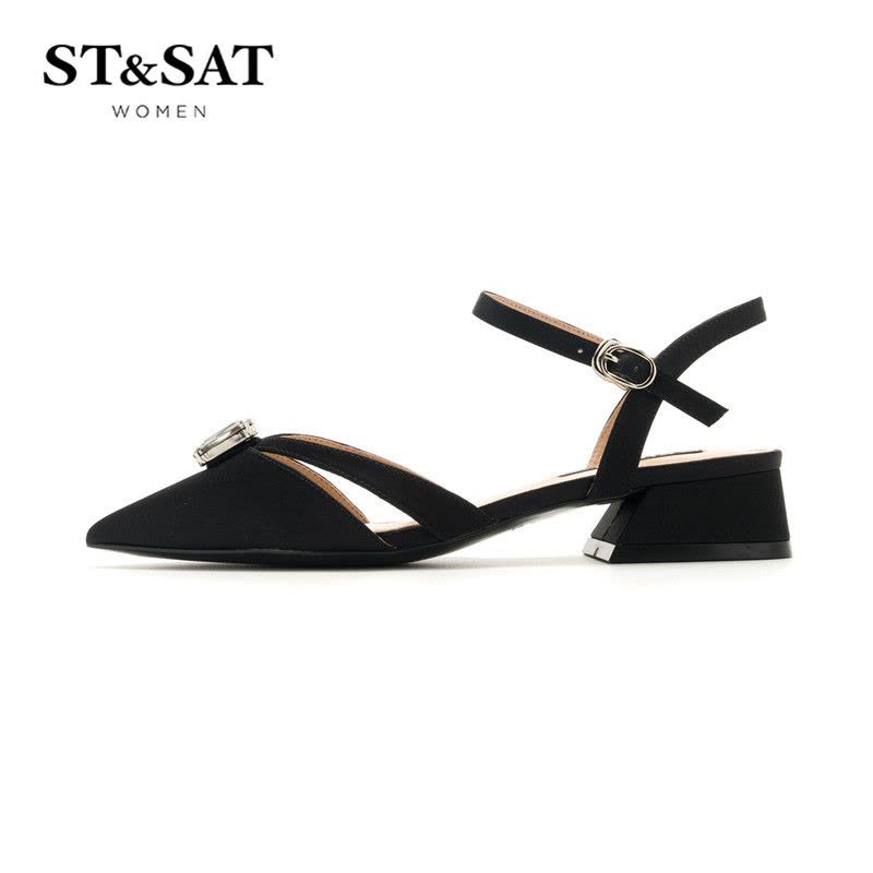 St&Sat/星期六夏季新商场同款尖头后空中跟女凉鞋SS82114401图片