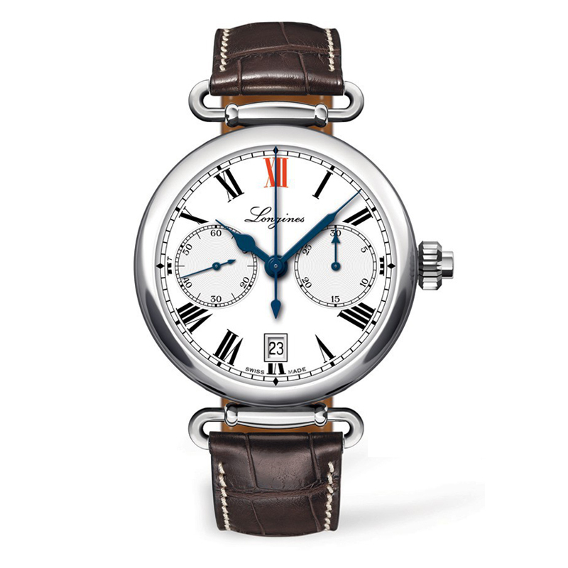 浪琴longines瑞士经典复刻男表l27764213运动多功能表罗马表盘自动