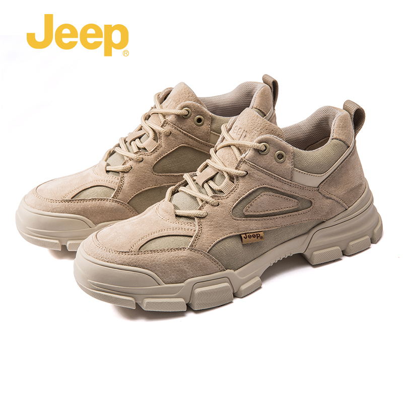 JEEP/吉普男士新款时尚休闲板鞋低帮运动户外工装鞋潮流休闲复古鞋马丁靴男低帮休闲鞋子