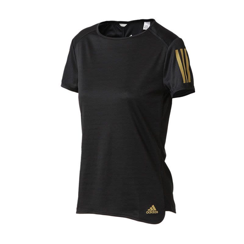 adidas阿迪达斯女子短袖T恤跑步训练健身服BQ7968 黑色 l图片