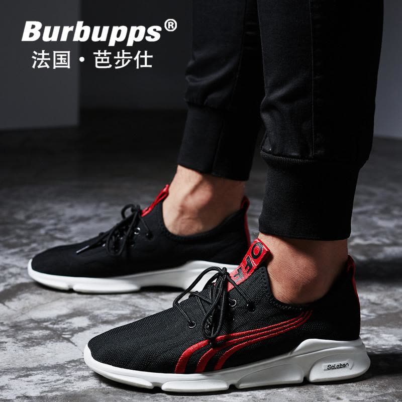 法国芭步仕(Burbupps)男鞋2019春夏新款透气休闲鞋男士运动鞋网鞋男韩版潮流百搭网面鞋子图片