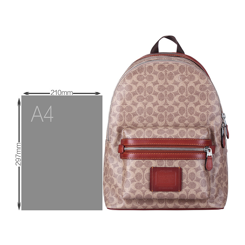 COACH 蔻驰 奢侈品 男士专柜款卡其色PVC双肩背包