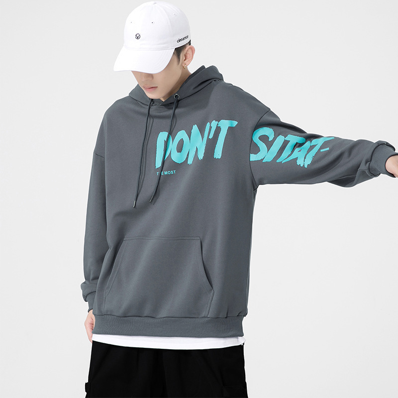 连帽卫衣男秋冬新款韩版宽松潮牌印花上衣男装长袖情侣装衣服