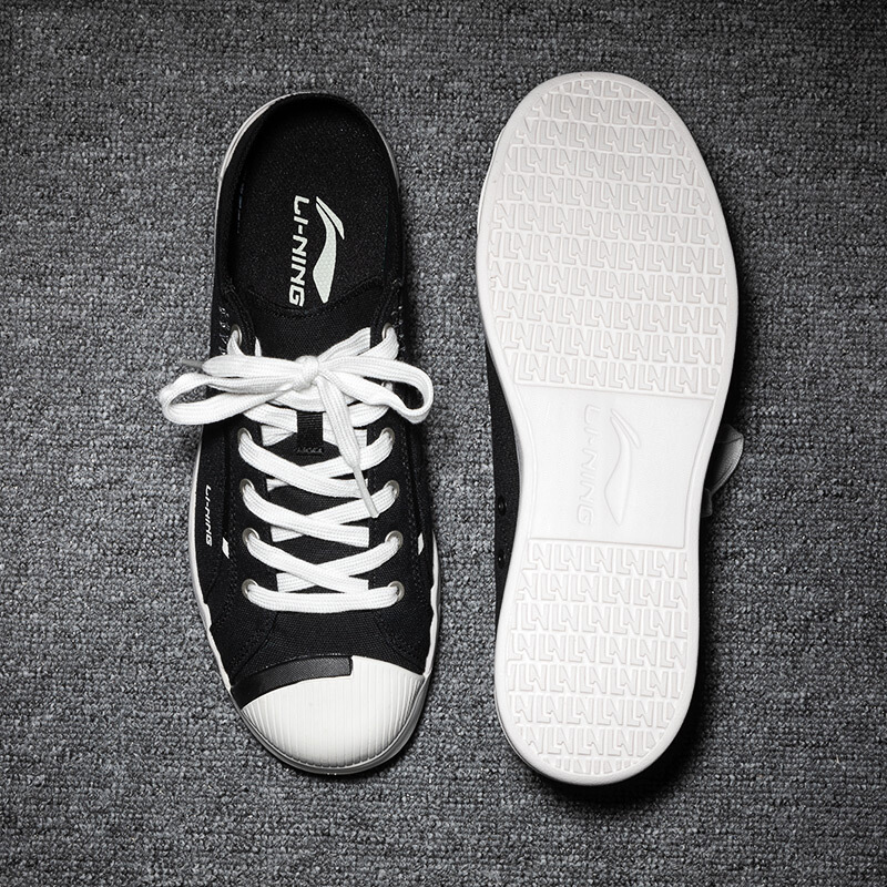 李宁lining男鞋低帮透气运动帆布鞋休闲鞋agcq0373
