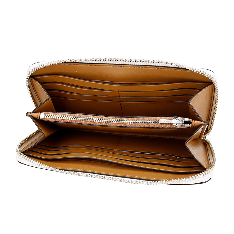 coach蔻驰奢侈品女士专柜款长款白色印花皮革手拿包钱包钱夹送女友