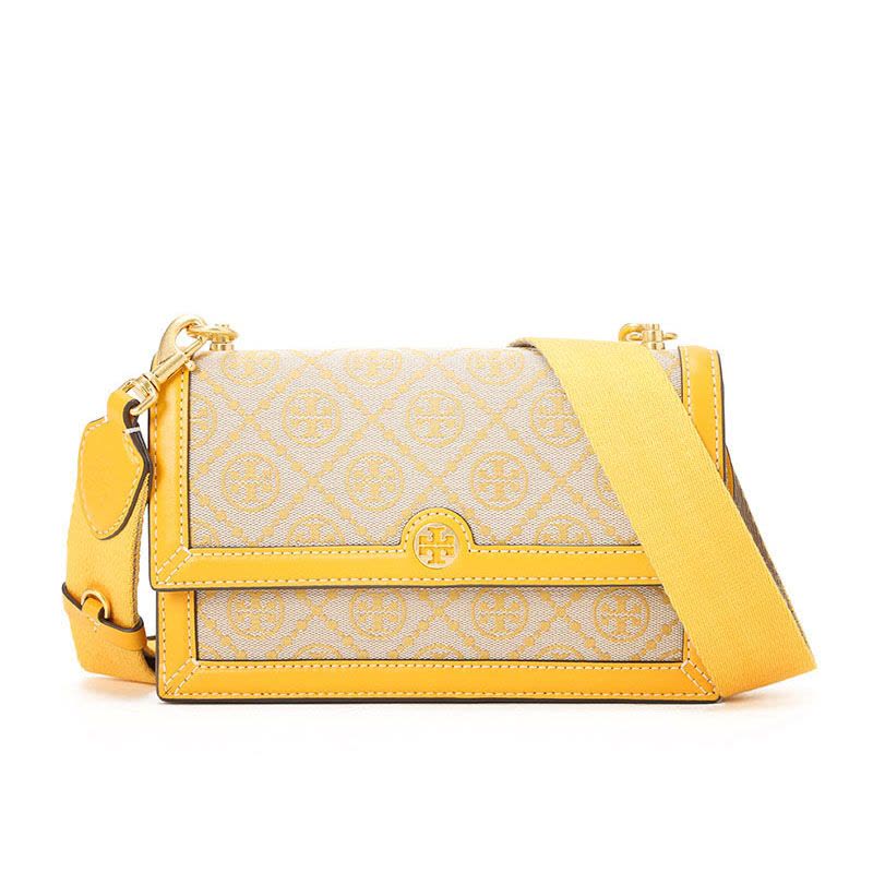 TORY BURCH MONOGRAM 口盖包 双T老花 织物拼皮 81000图片