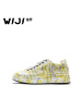 WIJI冬季新款时尚迷彩休闲板鞋花纹工艺炫彩潮流透气舒适低帮女鞋