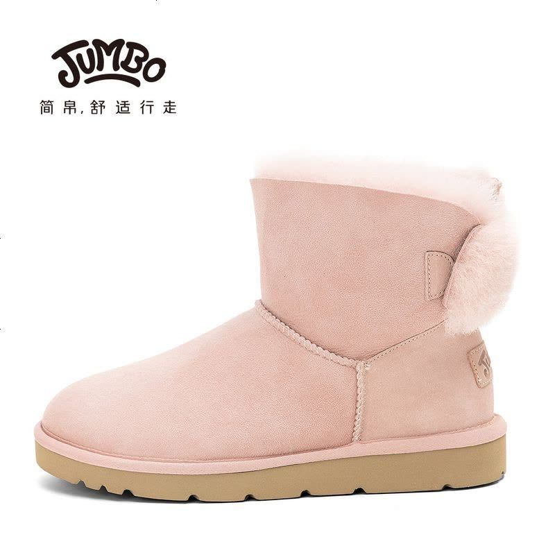 简帛2019秋冬新款澳洲羊皮毛一体雪地靴女中筒加厚保暖防滑5607图片