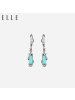 ELLE神秘绿光系列 S925银简约个性气质女 女 银耳饰耳环 送女友