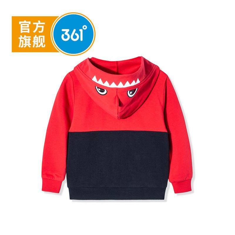 361度童装男童连帽趣味图案针织外套休闲外套2019春季