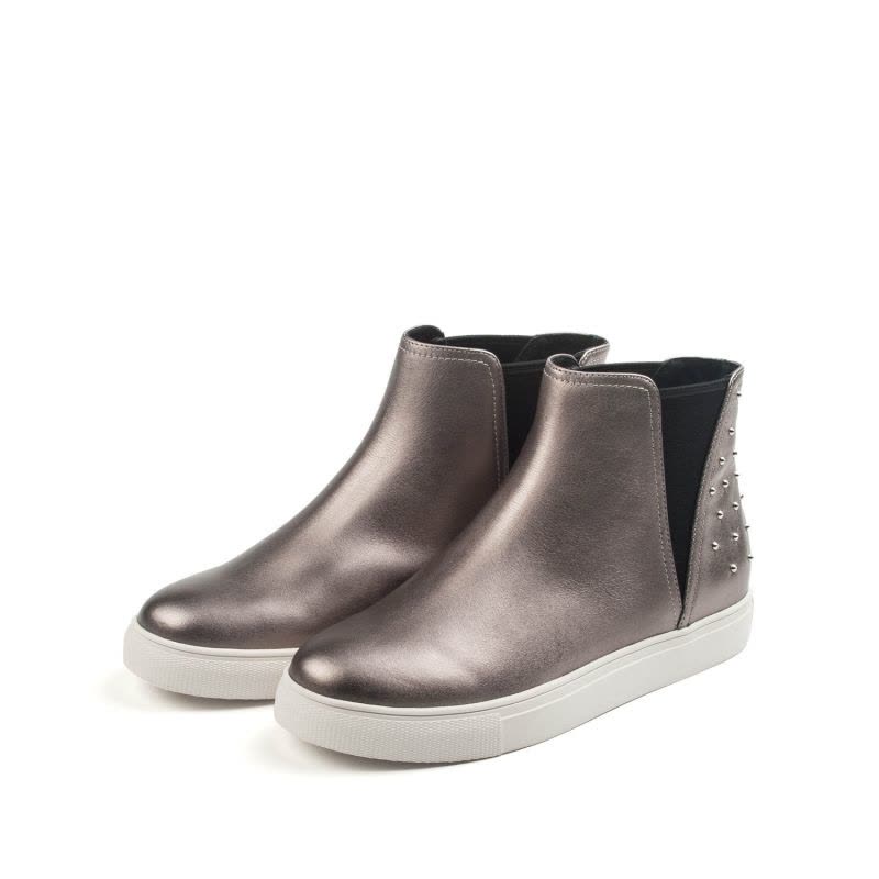 St&Sat/星期六冬切尔西短靴女圆头铆钉时尚女靴子SS64117251图片