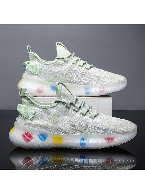 Ceba个性男鞋2021夏季新款潮流时尚透气飞织椰子鞋休闲轻便跑步运动鞋