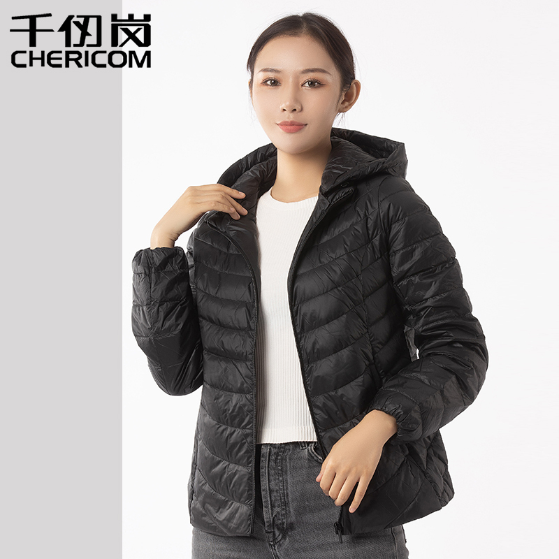 千仞岗轻薄羽绒服女冬装新款修身小棉袄棉外套短款羽绒棉服女