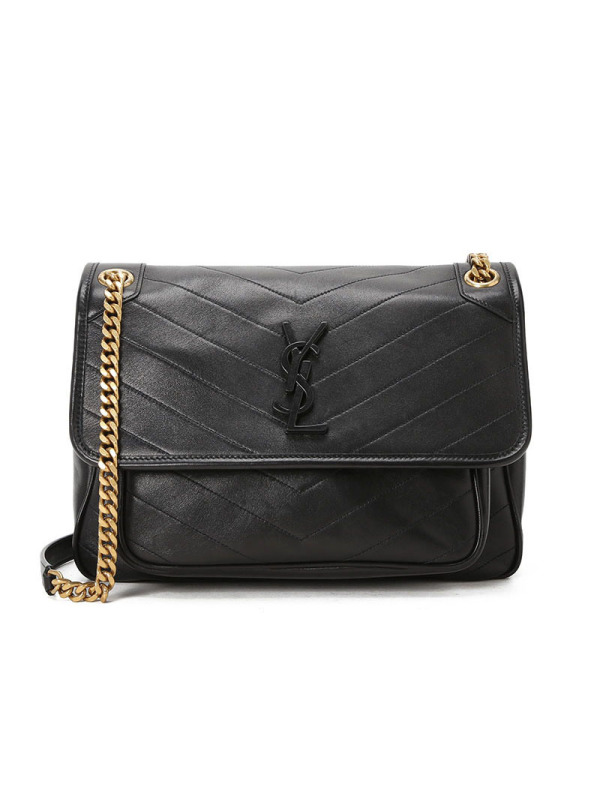 圣罗兰saintlaurentyslniki口盖包字母logo褶皱皮633158女士斜挎包单