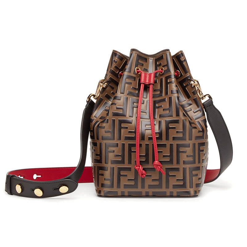 预售 FENDI MON TRESOR 水桶包 FF标识 老花款 8BT298 女士单肩手提斜挎包图片