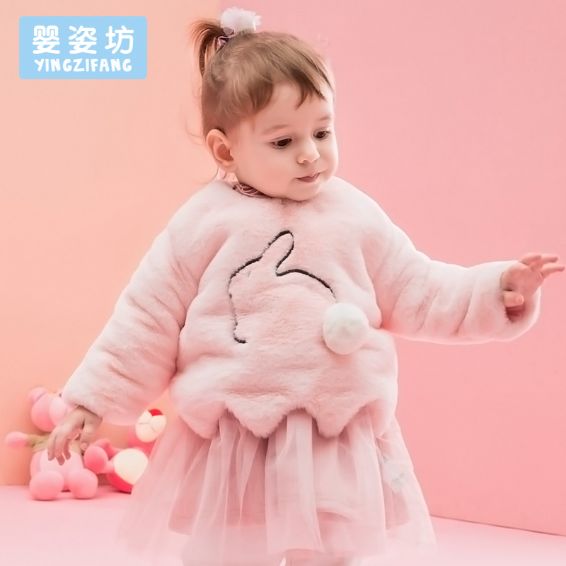 婴姿坊童装潮小孩秋冬儿童装女童洋气长袖公主裙子女小童韩版连衣裙