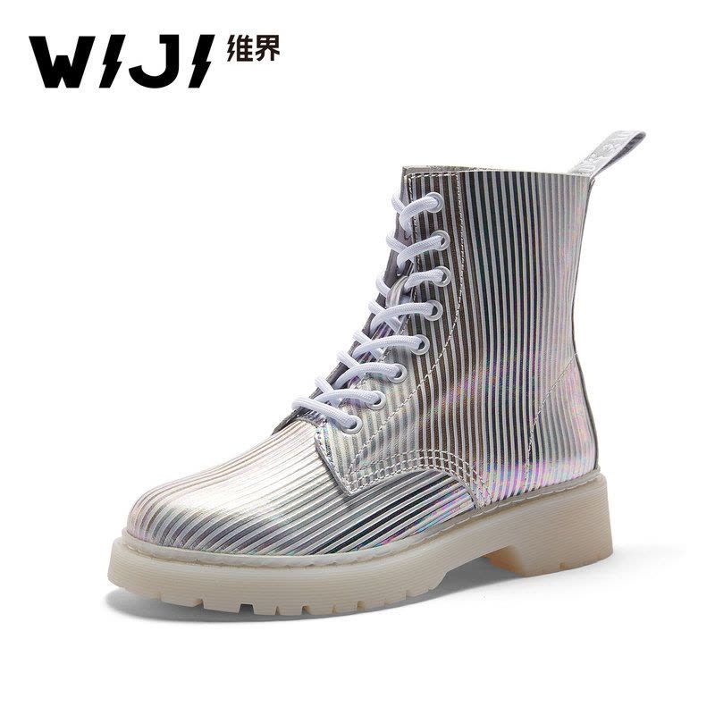 WIJI冬季新款时尚潮流马丁靴个性炫酷欧美街头魅力气质透气舒适女图片